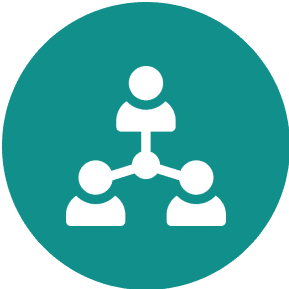 Icon of connected people in a network.